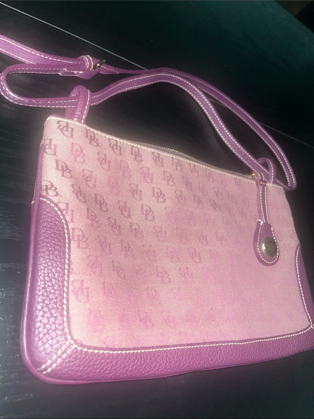 Vintage Y2K Dooney & Bourke Signature Monogram Mini Shoulder Bag - Picture 6 of 10